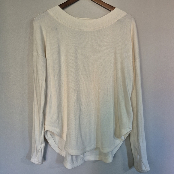 Athleta Presence Ribbed Sweater In Ivory Small - Picture 2 of 8